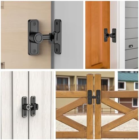 Quick-Install Barn Door Locks for Home Garden - Black 2-Pack