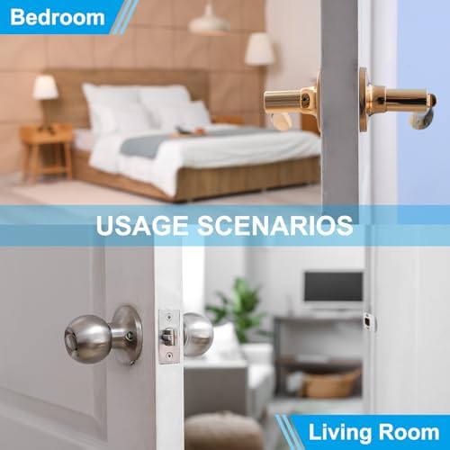 PATIKILStainless Steel Door Strike Plate Black 2-Piece Set with Screws