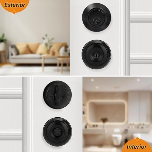 Upgraded Entry Door Knobs Deadbolt Set with Identical Keys for Home Use