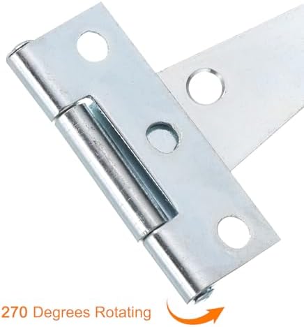 6Pcs T-Strap Door Hinges White Zinc