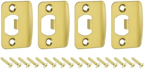 Uxcell 4Pcs Stainless Steel Door Strike Plate Replacement