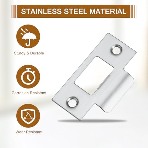 Uxcell Stainless Steel Door Strike Plate Replacement 4pc Set Perfect for Door Latches