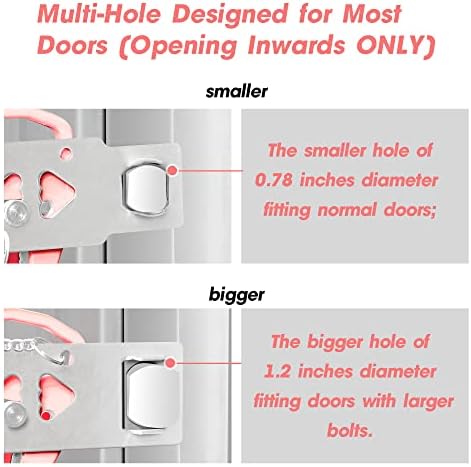 AceMining Portable Door Lock Pink 2-Pack