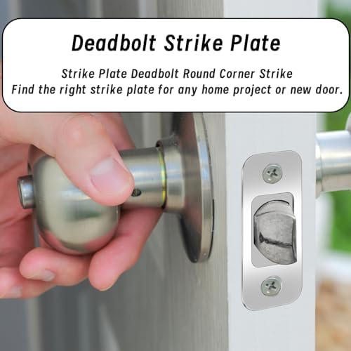 2-Piece Stainless Steel Deadbolt Strike Plate Set