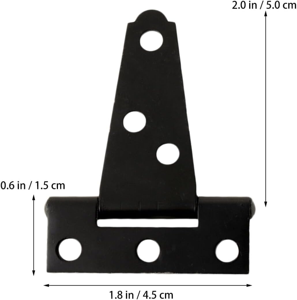 Hemoton 2-Inch T-Strap Hinges for Barn Shed Yard Doors Heavy Duty Black Barn Door Hinges for Fences Beyond