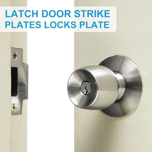 MECCANIXITY Door Deadbolt Strike Plates Black Reinforce Security Pack of 4