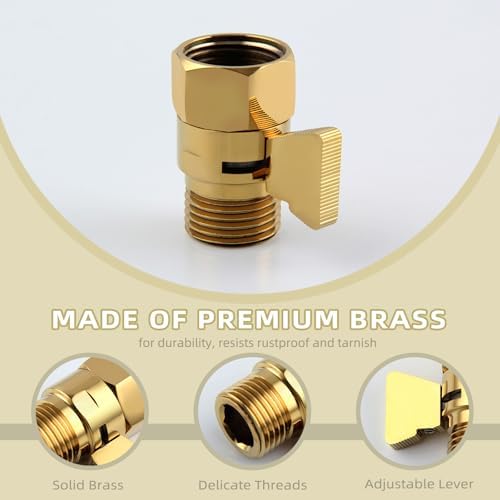 Angle Simple Brass Flow-Controlling Shower Valve Gold