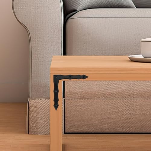 Decorative Corner Brackets Rustic Black 10-Piece Barn Door L-Shape Corner Brace Bracket for Home Outdoor Use