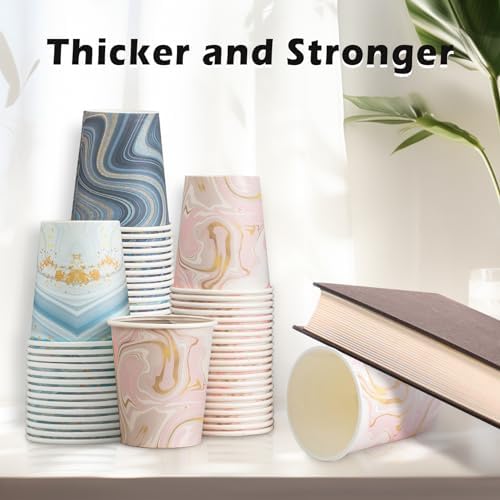 300-Pack 3oz Disposable Paper Cups Mixed Colors Perfect for Bathroom Medications Mouthwash and Small Beverages