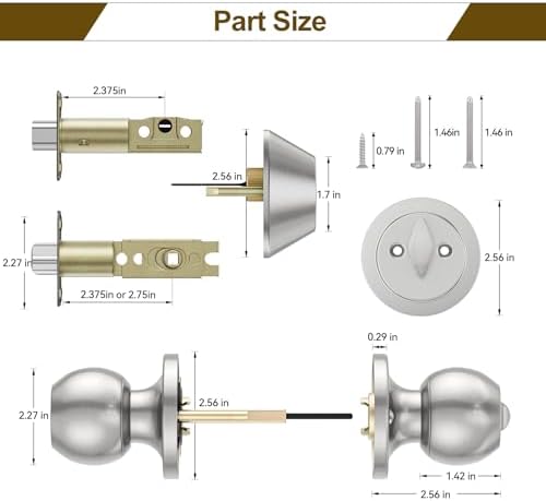 HOSOM Entry Door Knob Set 1-Pack