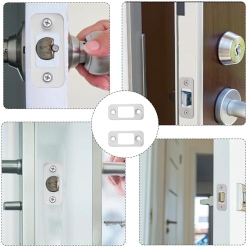 Easy Installation High-Grade Door Lock Plate Kit 2Pack Deadbolt Strike Plate with Screws for Heavy-Duty Doors