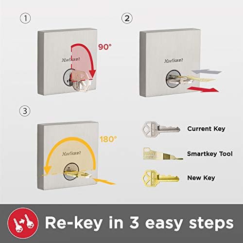 Kwikset SmartKey Front Door Lock Handle Set with Deadbolt