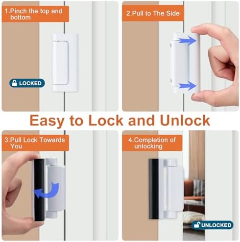 Secure 800 Lb Door Lock Childproof Design White