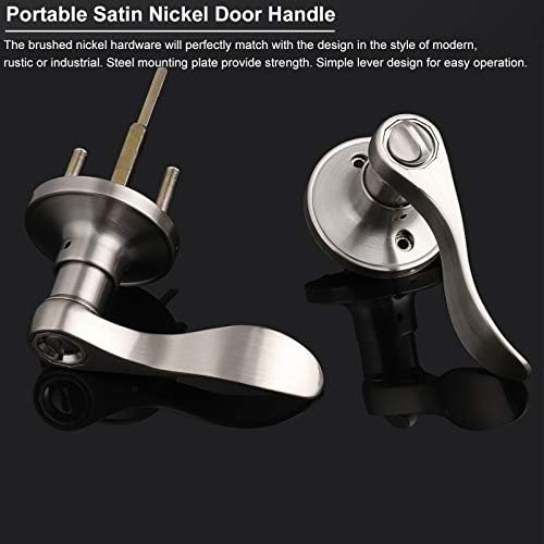 Knobonly Privacy Door Lever Handles 2-Pack RightLeft Handed Satin Nickel Finish