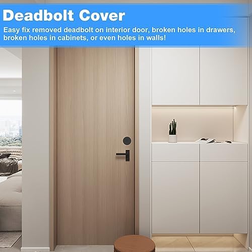 Door Hole Cover Plate 2-58 Dia Matte Black 2-Pack