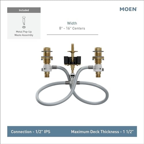 MoeCN Brass Widespread Faucet with M-PACT Technology for Easy Installation Longevity