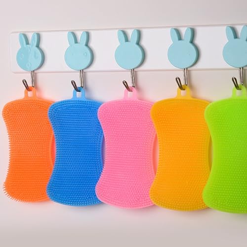 6-Pack Silicone Dish Sponges Multi-Functional Durable