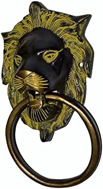 Brass Handmade Ornate Flower Base Knocker Door Bell Round Shape Gate Hardware