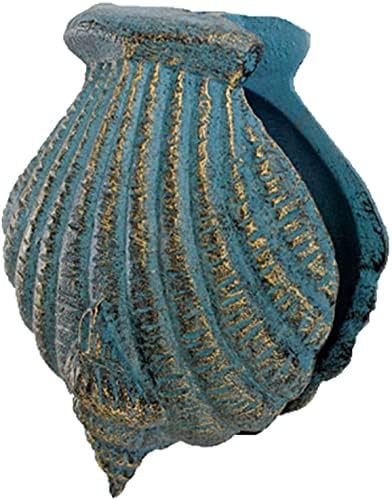 Vintage Front Door Door Knocker Green Shell-Shape Rustic Cast Iron for Cottage Home