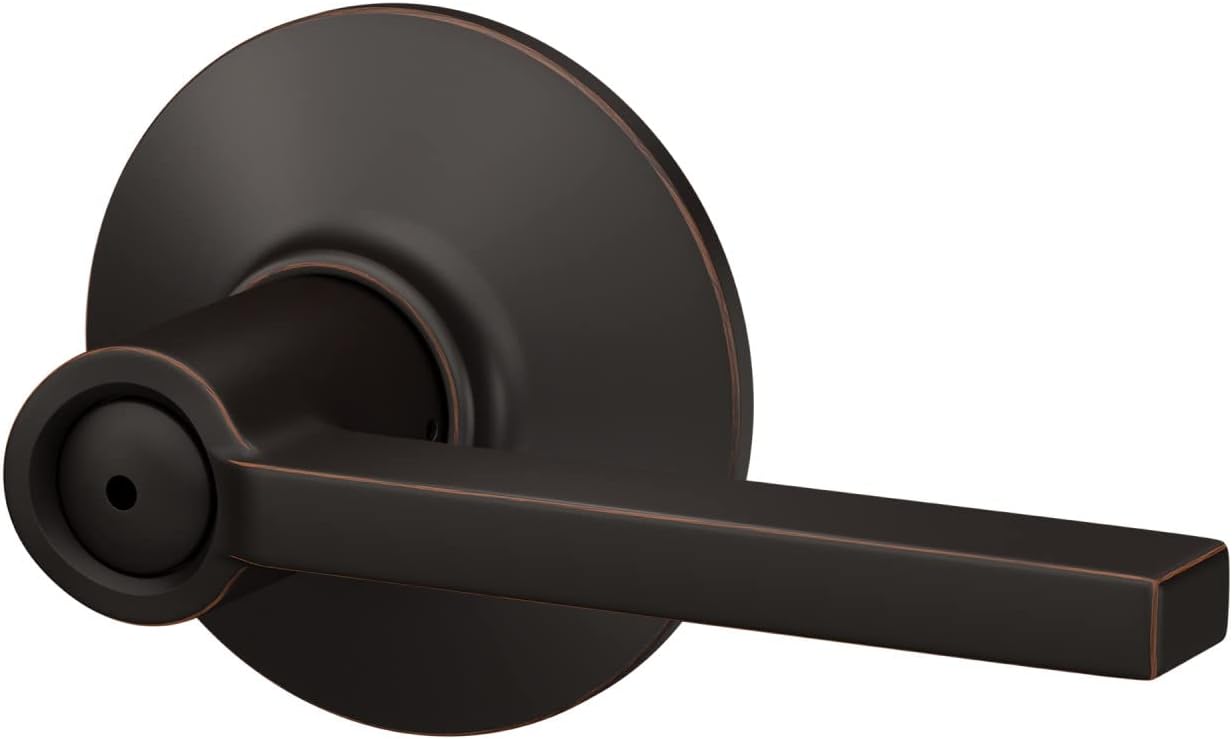 Schlag F40 LAT 716 Latitude Door Lever Aged Bronze - Secure Bed Bath Privacy Lock