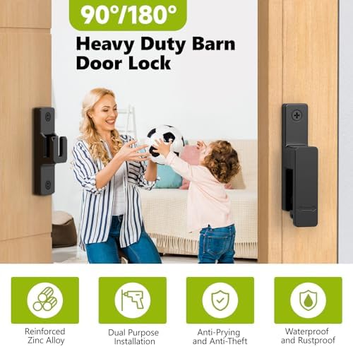 Barn Door Lock 90180 Degree Zinc Alloy