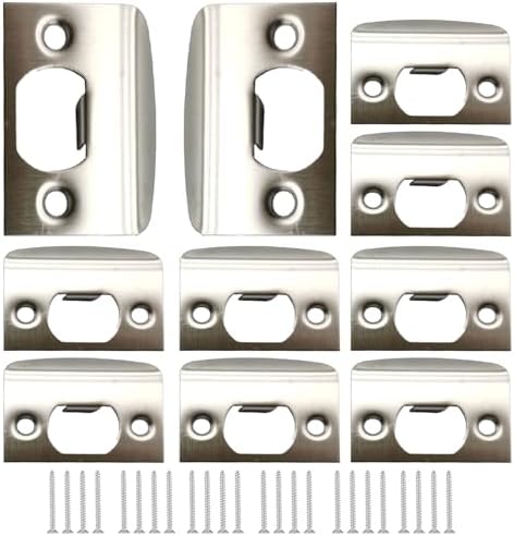 SUNSHNO 10PCS Door Strike Plate for Deadbolt