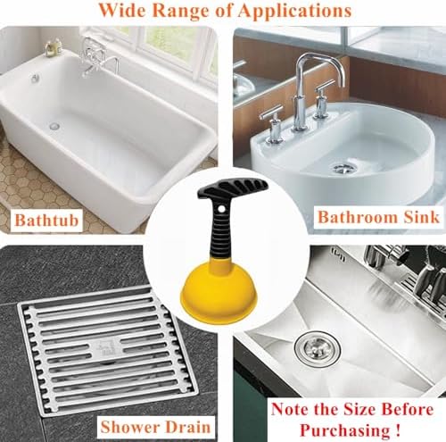 Cuzlarmul Compact Yellow Sink Plunger with Short Handle