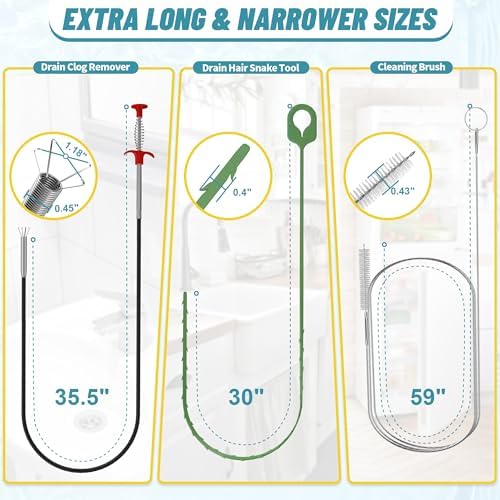 Essential Drain Clog Remover Complete Set of 9-Piece 355