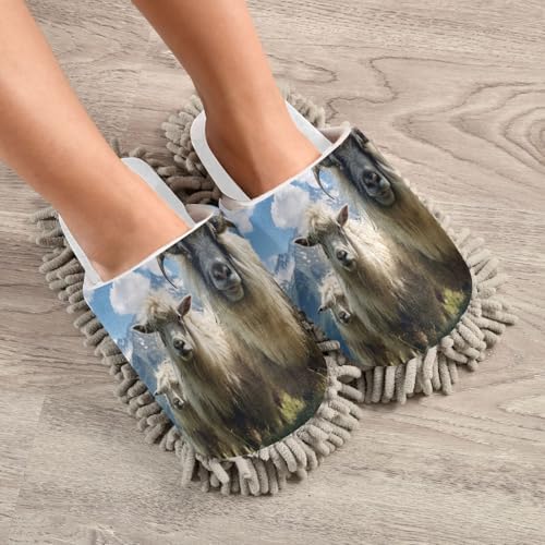 White Sheep Mountains Mop Slippers