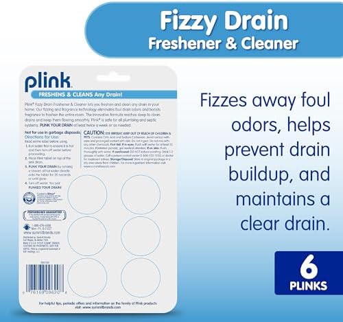 Plink Fizzy Drain Freshener 6-Pack Lemon Scent