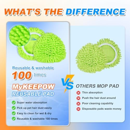 4-Piece Mop Pad Set for O-Cedar Spin Mop Microfiber Replacement Green