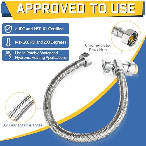 GUOFIS Stainless Steel Braided Faucet Connector