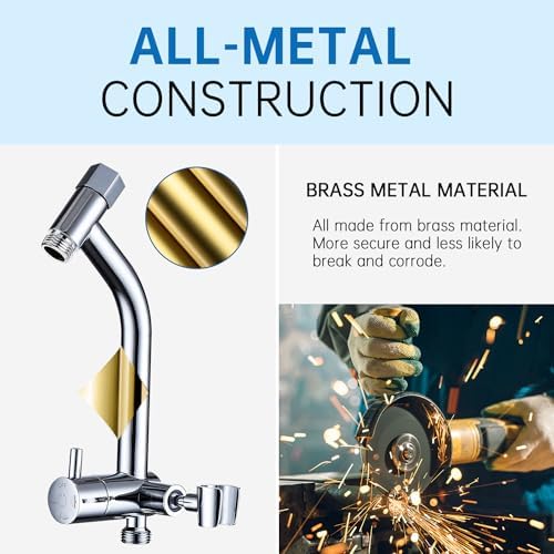 G-Promise All Metal 3-Way Showers Diverter with Low-Holder 4-Settings Chrome