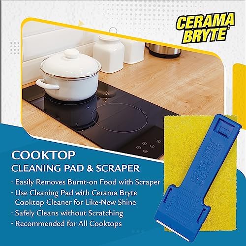 Perfectly Clean - Cerama Bryte 3x Scraper 3x Pad Kit for Glass Cooktop Stove Top Cleaning