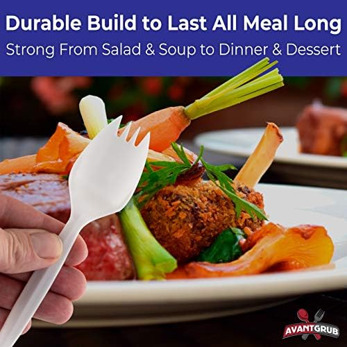 Avant Grub BPA-Free White Disposable Sporks 100 Pk