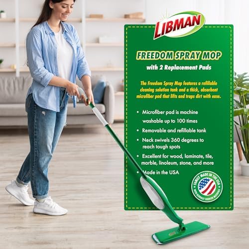 Libman Freedom Spray Mop Kit with 24 Oz Tank and 3 Replacement Heads