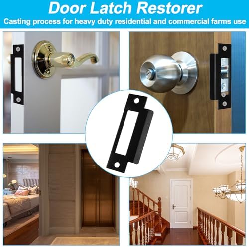 Haiabei 6Pcs 4-78 Universal Door Strike Plate Replacement for Wood and Metal Door Frames