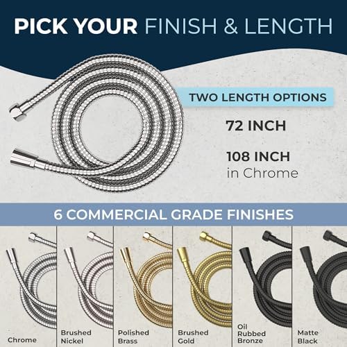 HammerHead Showers 72-Inch Metal Shower Hose for Handheld Showers