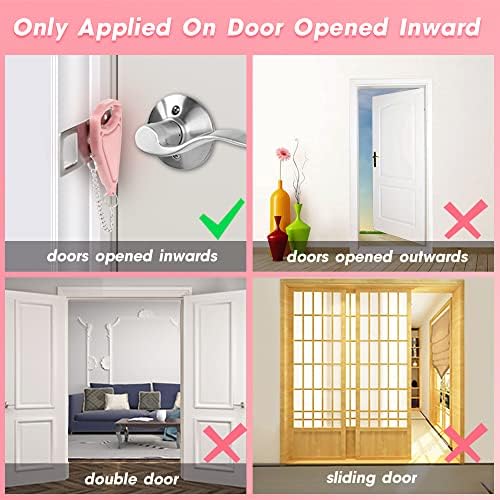 AceMining Portable Door Lock Pink 2-Pack