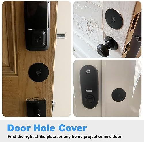 Door Hole Cover Plate 2-58 Dia Matte Black 2-Pack
