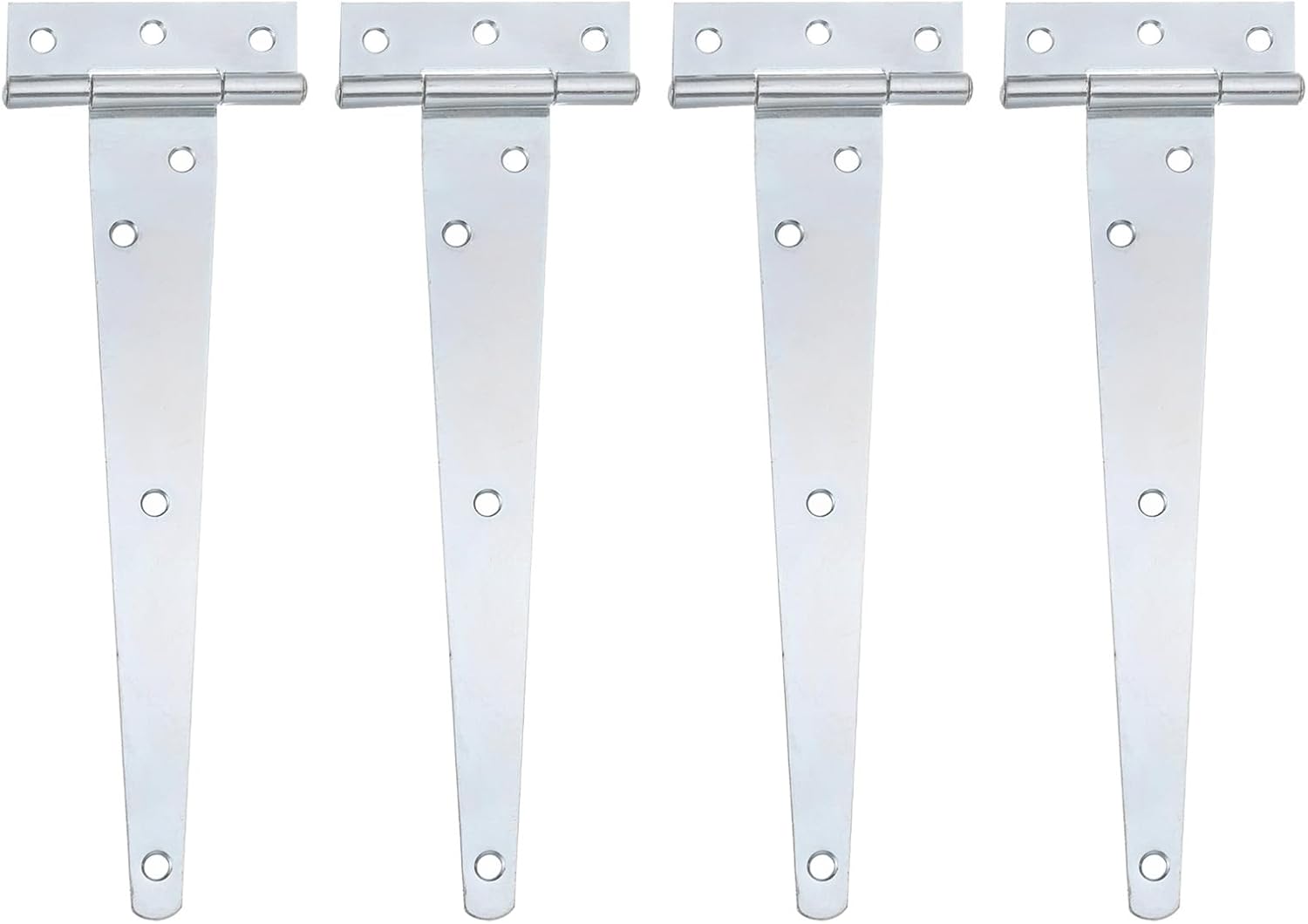 4Pcs T-Strap Door Hinges 9inch Wrought Tee Shed Gate Hinges White Zinc