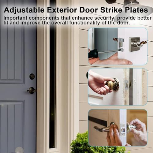 Adjustable Exterior Door Strike Plate Set