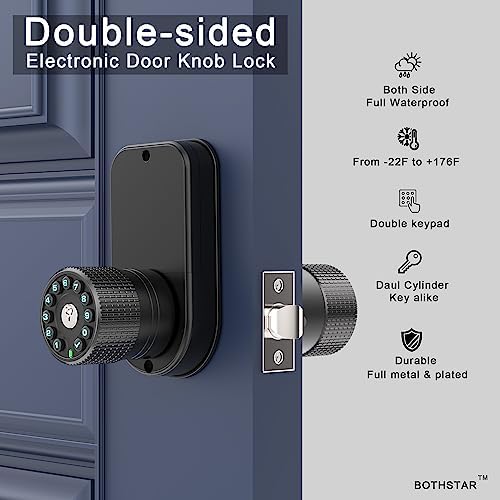 BOTHSTAR Keypad Door Knob with 50-Code Function Easy to Install