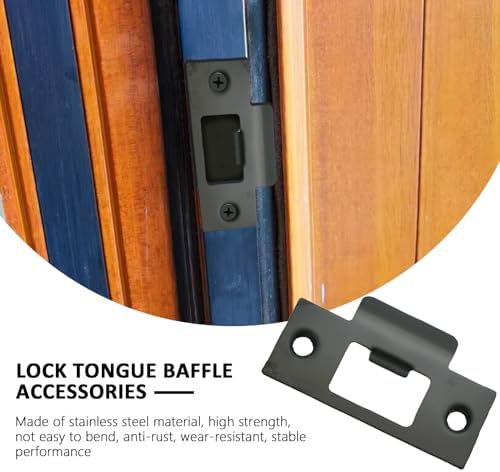 SUNSHNO 8PCS Black Door Strike Plate Set