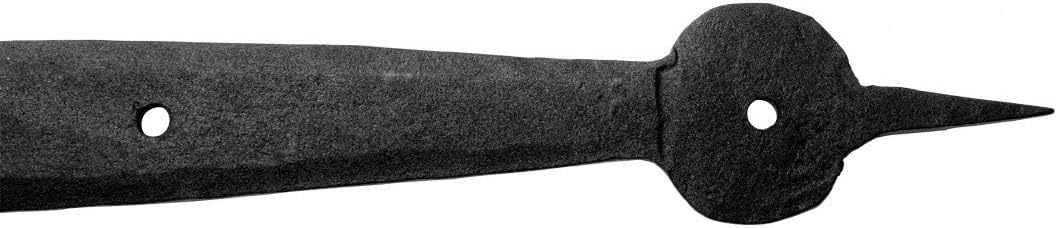 4-Piece Set of Black Wrought Iron Pintle Straps - Door Hinges with Easy Installation