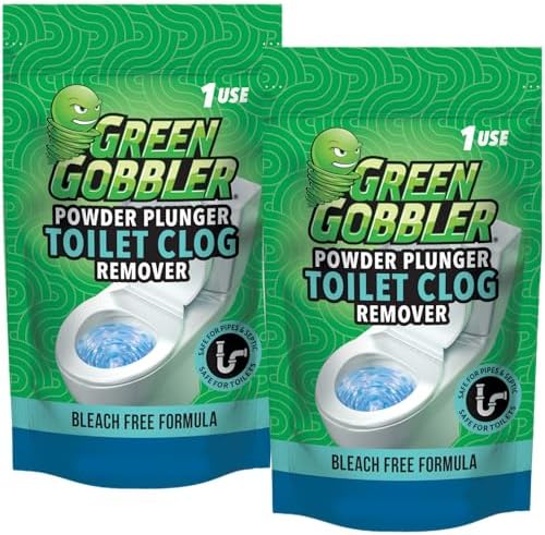 Green Gobbler Powder Plunger Toilet Clog Remover - 2 Pack