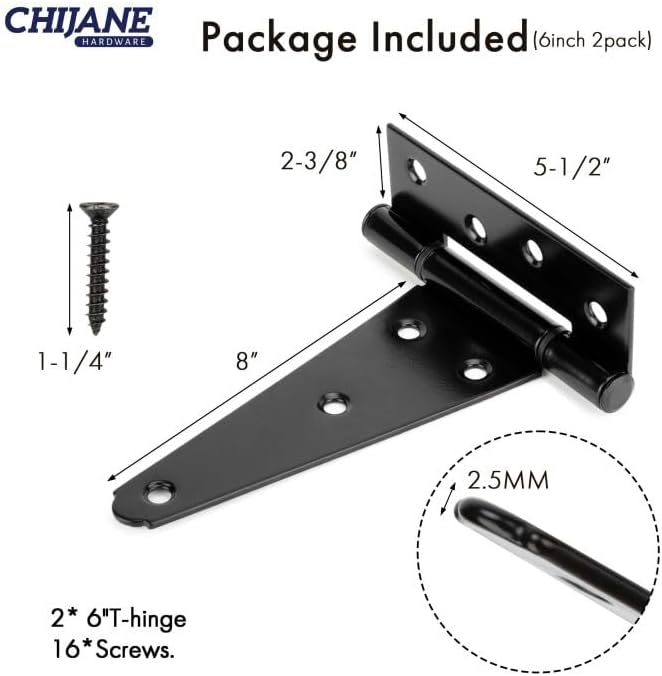 Premium 6-Inch Heavy Duty Hinges for Outdoor DoorsLockdown Quality for Sheds Barns and More
