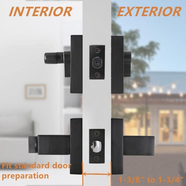 Probrico 4-Piece Door Entry Keypad Combo with Keys Heavy Duty with Adjustable Latches for Front Back Doors