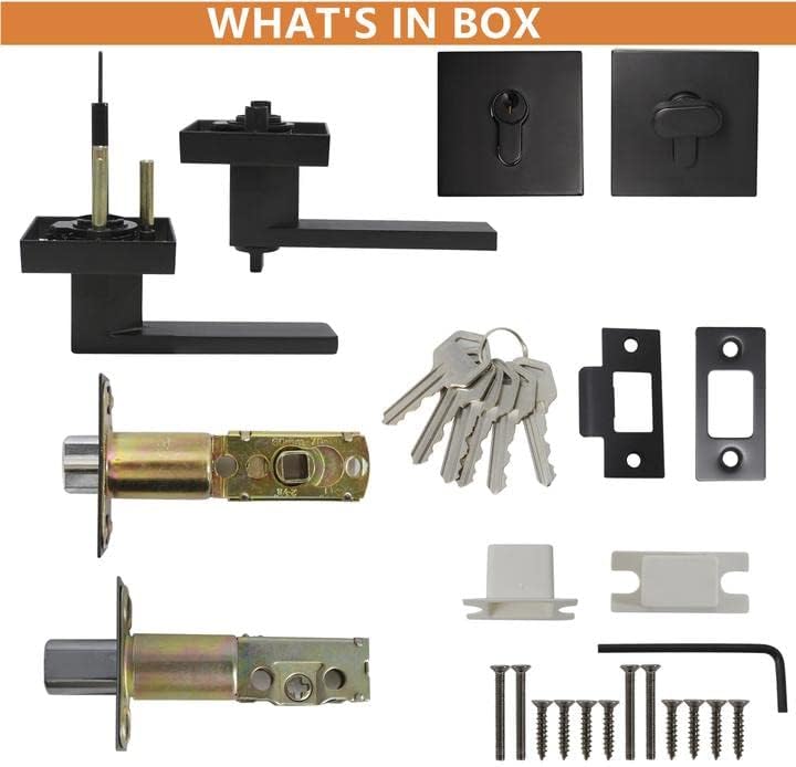 Probrico 4-Piece Door Entry Keypad Combo with Keys Heavy Duty with Adjustable Latches for Front Back Doors
