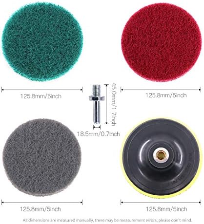 Glarks 16Pcs 5 Inch Drill Brush Cleaning Kit